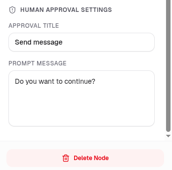 Approval Node Inspector Panel
