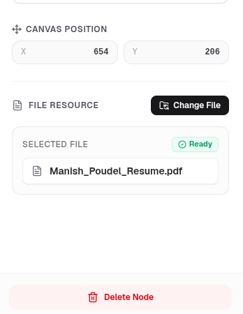 Select File Node Inspector Panel